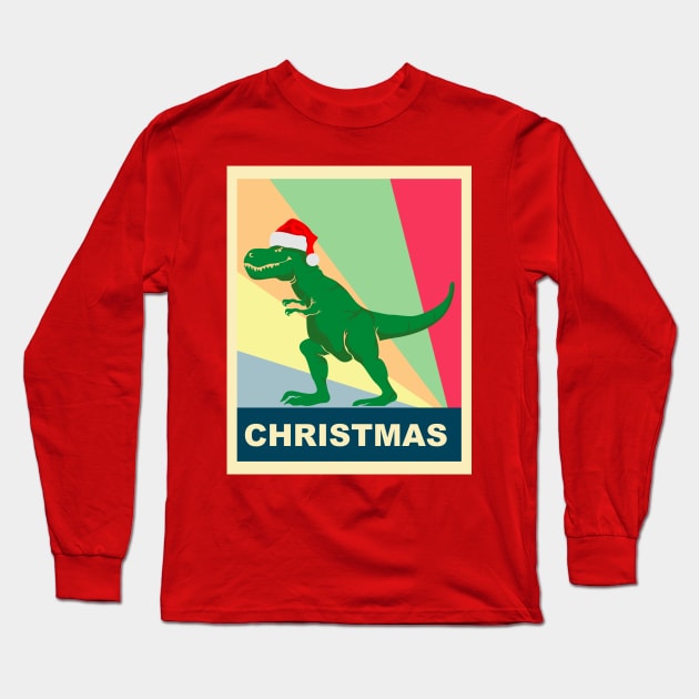 dinosaurs celebrate Christmas Long Sleeve T-Shirt by osvaldoport76